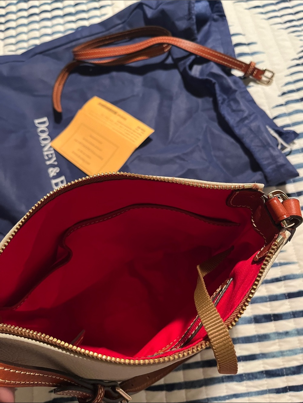 Dooney & Bourke Ivory and Tan Crossbody Bag - Picture 7 of 7